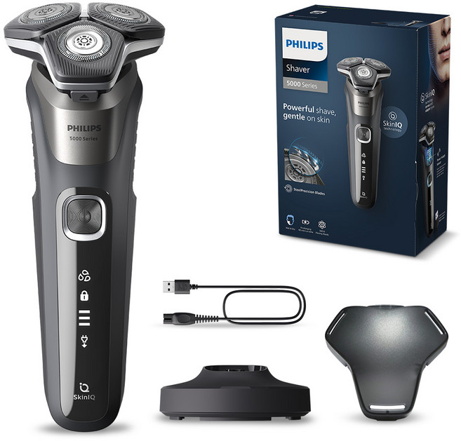 필립스 SkinIQ 5000 시리즈 전기면도기, S5887/29, 카본 그레이