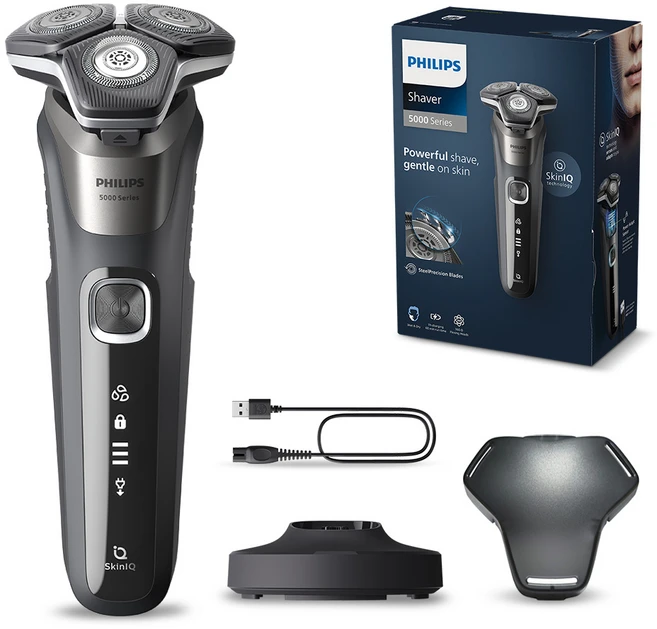 필립스 SkinIQ 5000 시리즈 전기면도기, S5887/29, 카본 그레이 - 쿠팡
