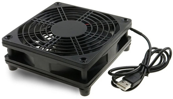 ASHnet 공유기 미니PC 셋탑박스 냉각 쿨링 팬 1단 120mm, 1개, AN-RC1201