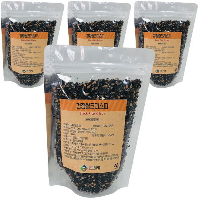 태평선식 검정쌀크리스피, 100g, 4개