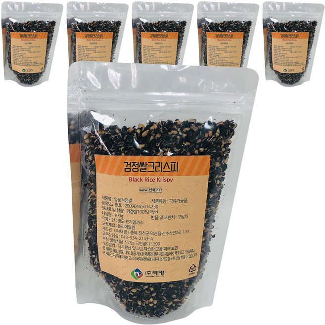 태평선식 검정쌀크리스피, 100g, 6개