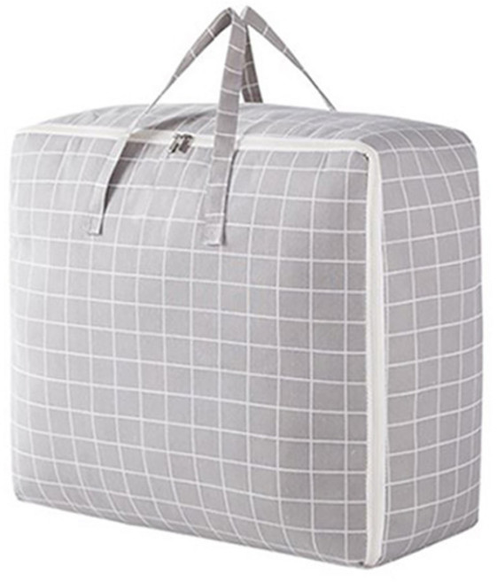 패브릭 이불 정리가방 대형, 체크, 1개