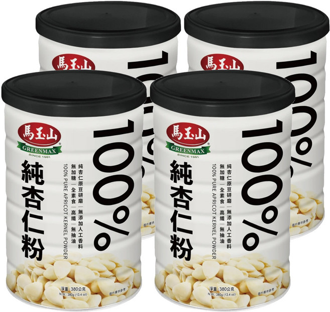 馬玉山 100%純杏仁粉, 380g, 4罐