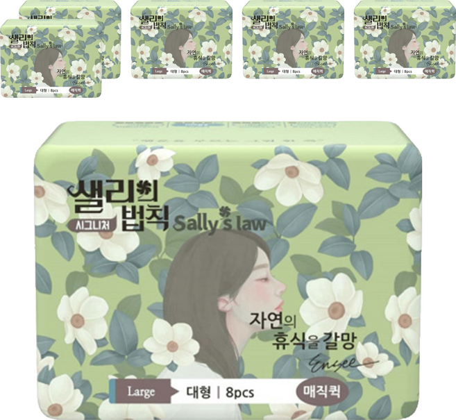샐리의법칙 시그니처 매직퀵 생리대, 대형, 8개입, 6개