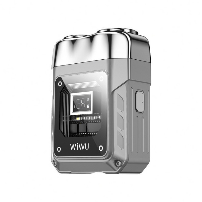 Wiwu Iron電動刮鬍刀禮盒 IPX7防水 鋅合金機身 LED電量顯示, Wi-SH004-T, 岩石灰