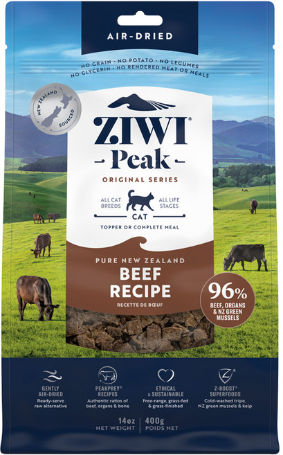 ZIWI Peak 滋益巔峰 全齡貓 紐西蘭巔峰鮮肉貓糧, 牛肉, 400g, 1袋