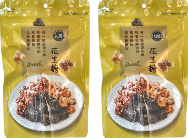 冠億食品 花生糖, 250g, 2包