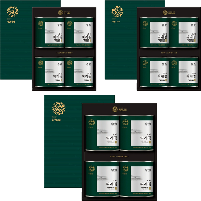 자연나라 파래 4캔 선물 세트 120g, 3세트