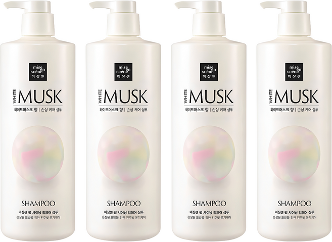 미쟝센 펄 샤이닝 리페어 샴푸 화이트머스크 향, 1L, 4개