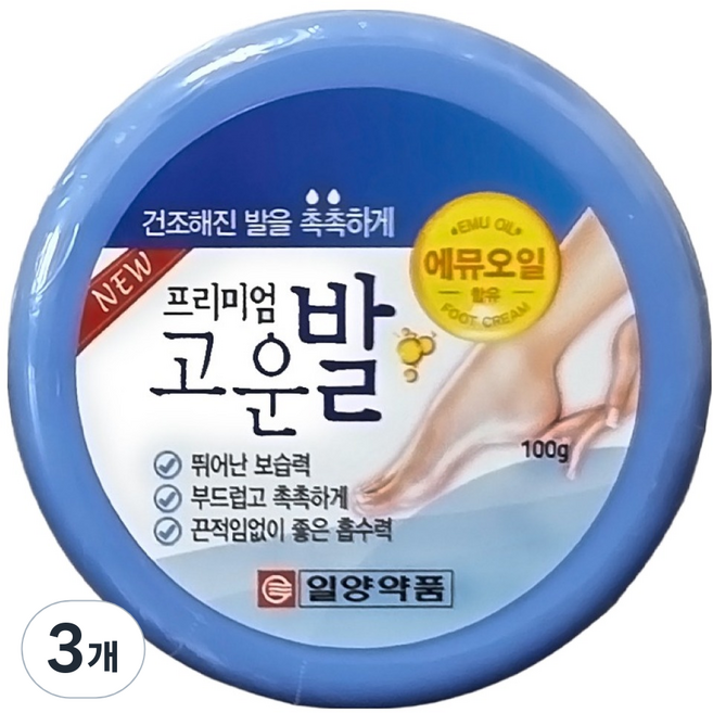 일양약품 뉴 프리미엄 고운발 풋케어 크림, 1개입, 3개, 100g