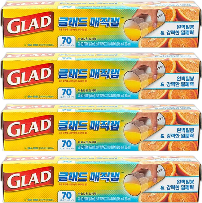 GLAD 佳能 魔術保鮮膜 標準型, 21.6m, 4盒