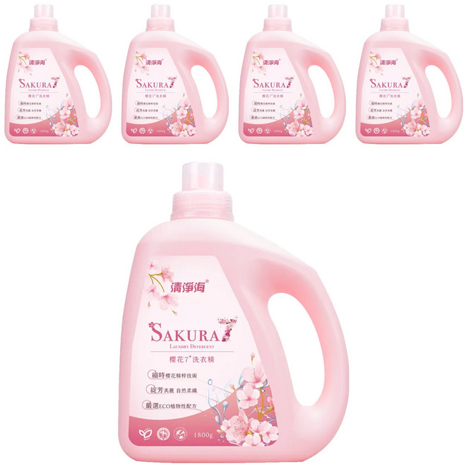 清淨海 櫻花7+系列 洗衣精, 1.8kg, 5瓶