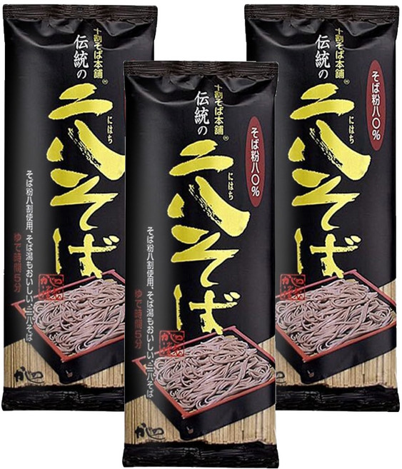 야마모토카지노 전통 니하치 소바, 250g, 3개