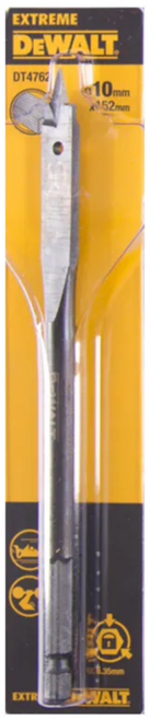 DEWALT 得偉 木工六角柄快速扁平鑽頭 DT4762 152 x 10mm, 1支