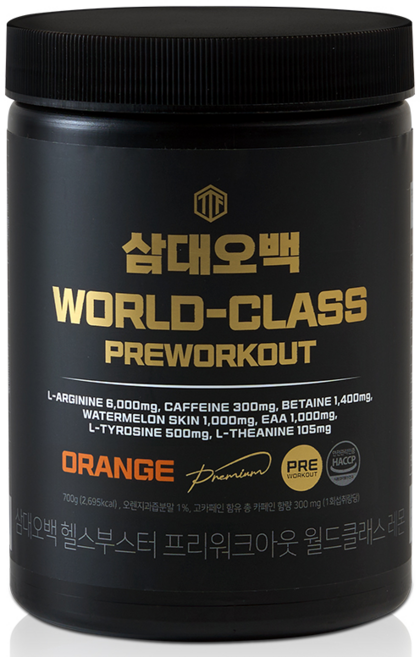 삼대오백 프리워크아웃 월드클래스 헬스부스터 분말 오렌지, 700g, 1개