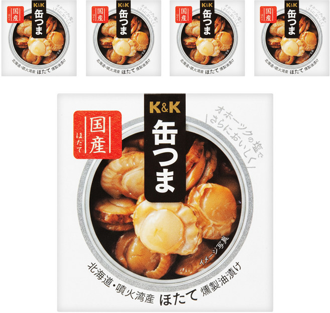 K&K 北海道油浸燻扇貝, 55g, 5罐