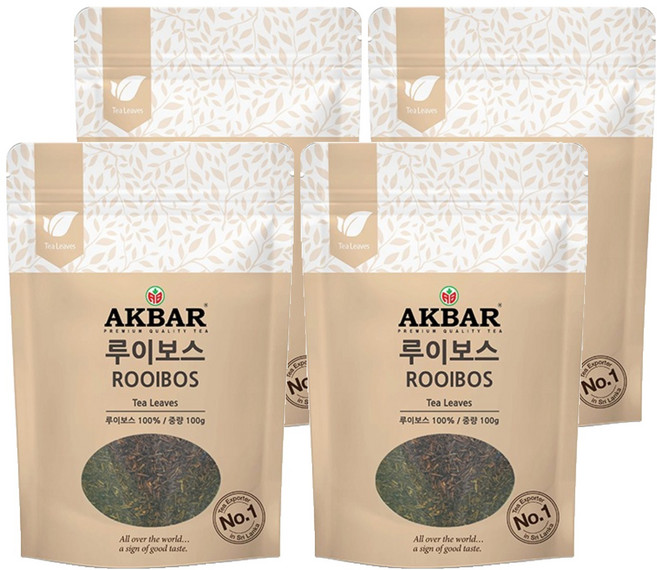 아크바 루이보스 허브티 잎차, 100g, 1개입, 4개