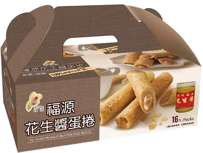 新竹福源 花生醬蛋捲, 320g, 1盒