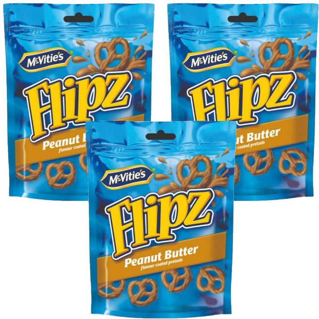 플립즈 피넛버터향 프레첼, 90g, 3개