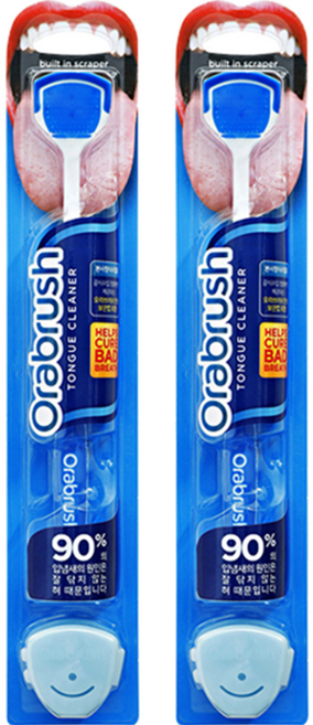 오라브러쉬 혀클리너 블루 + 보관캡, 30g, 2개