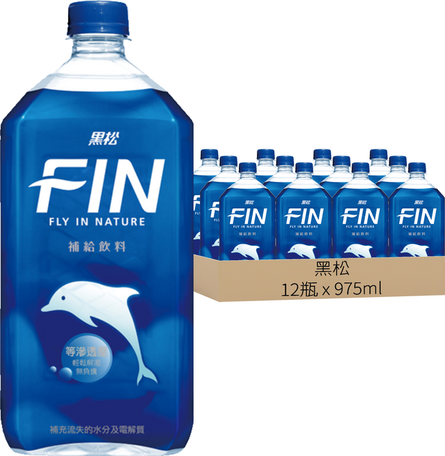 黑松 FIN 補給飲料, 975ml, 12瓶