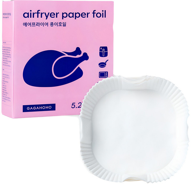 가가호호 에어프라이어 종이호일 사각 접시형, 90개입, 1개