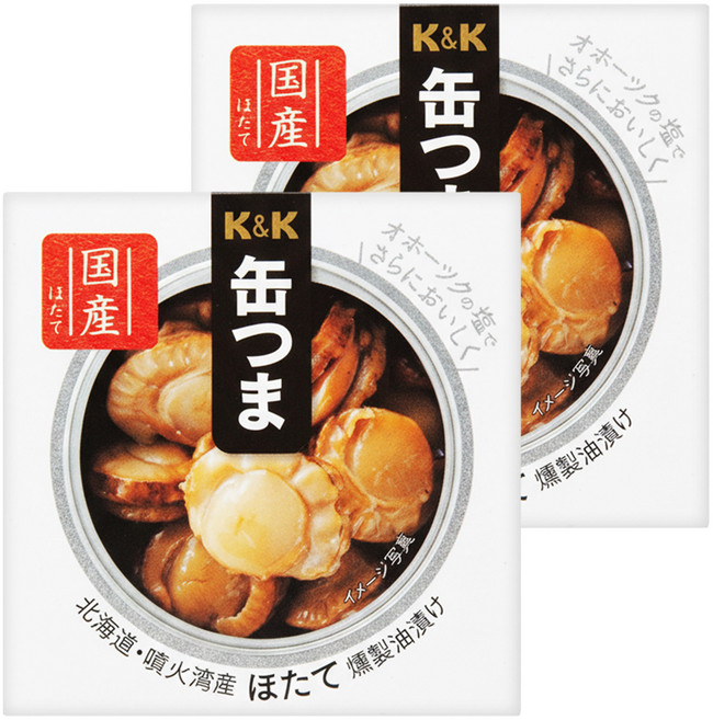 K&K 北海道油浸燻扇貝, 55g, 2罐