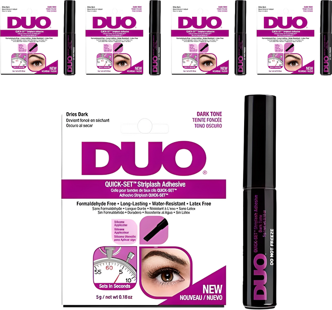 듀오 퀵셋 속눈썹 접착제, 다크, 5개