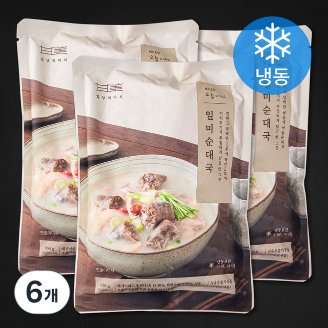일상적미식 일미 순대국 (냉동), 650g, 6개