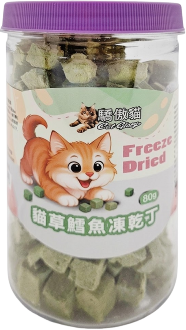 Cat Glory 驕傲貓 貓草鱈魚凍乾丁, 鱈魚, 80g, 1罐