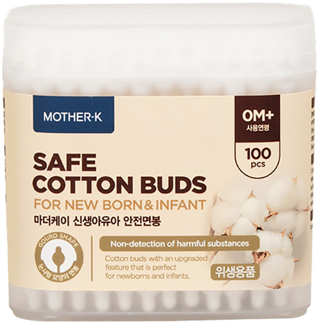 마더케이 신생아유아 안전면봉, 100개입, 1개