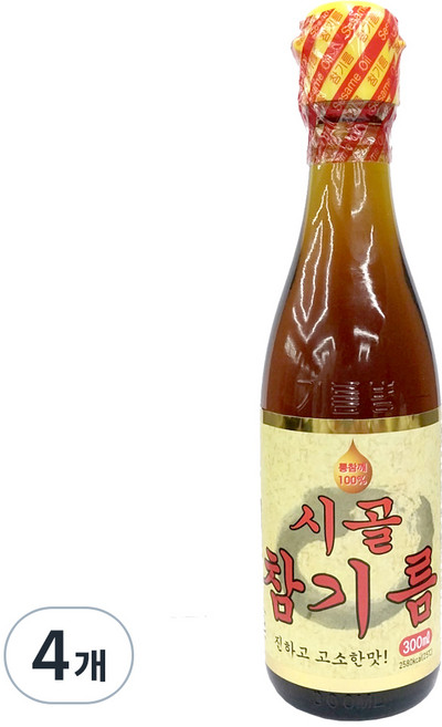 시골김 시골 참기름, 4개, 300ml