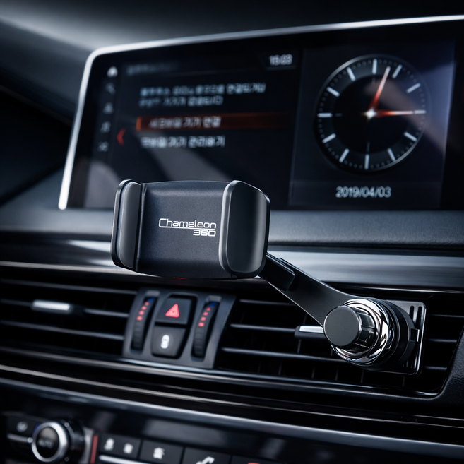 카멜레온360 송풍구형 차량용 휴대폰 거치대, 1개, 블랙