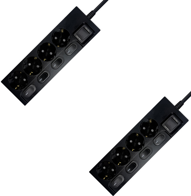 원스탑 절전 개별 스위치 파워 멀티탭 4구 16A JH04140-17002, 1.5m, 올블랙, 2개