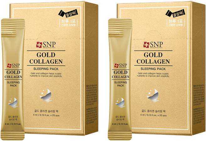 에스엔피 골드 콜라겐 슬리핑 팩 스틱형, 80ml, 2개