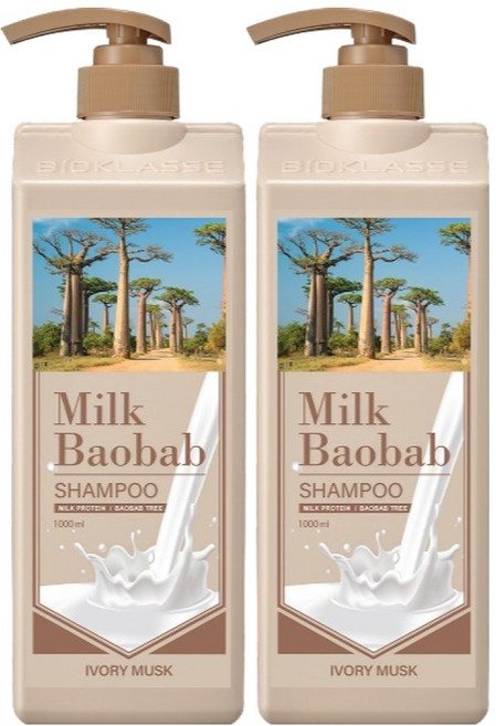 밀크바오밥 샴푸 아이보리머스크향, 1L, 2개