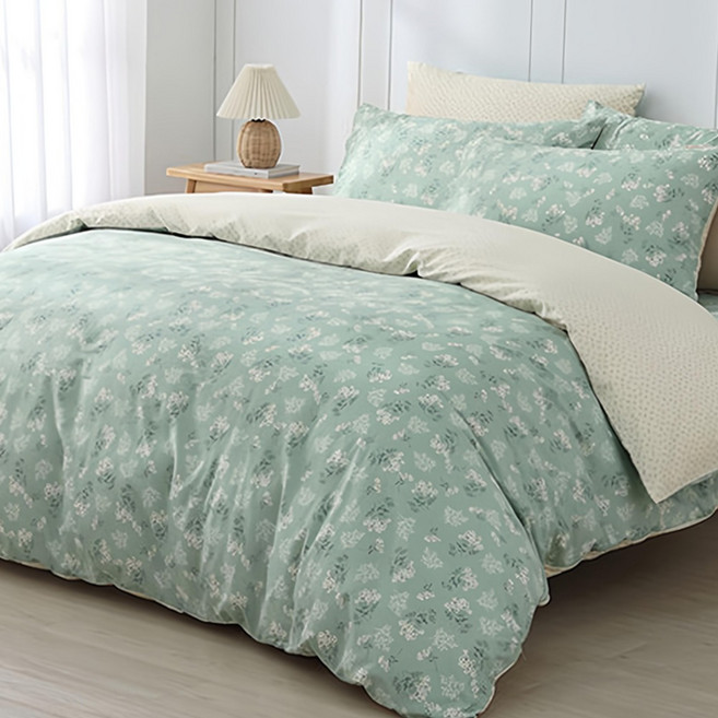 Hong Yew Bedding 鴻宇寢飾 100%精梳純棉薄被套 台灣製 C20152, 菲歐娜 淺綠色