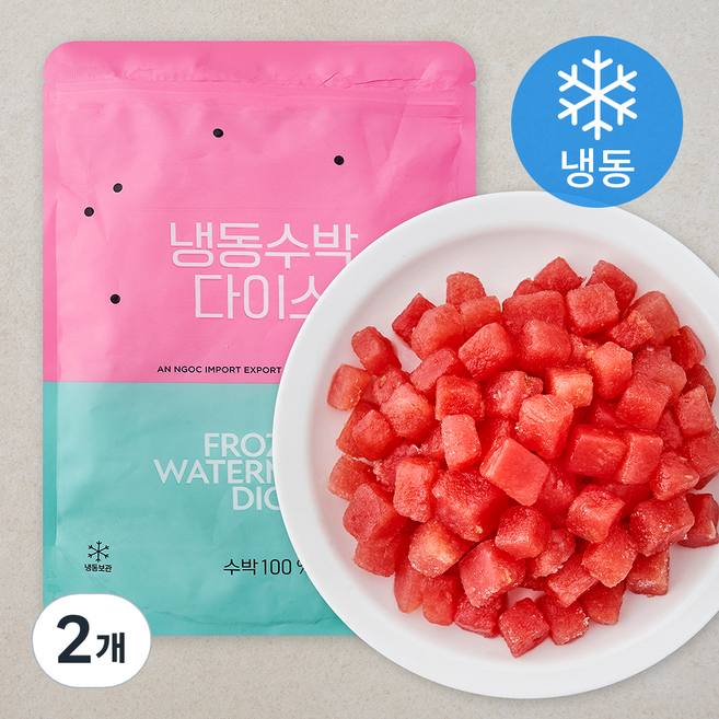스위트컵 수박 다이스 (냉동), 2개, 1kg