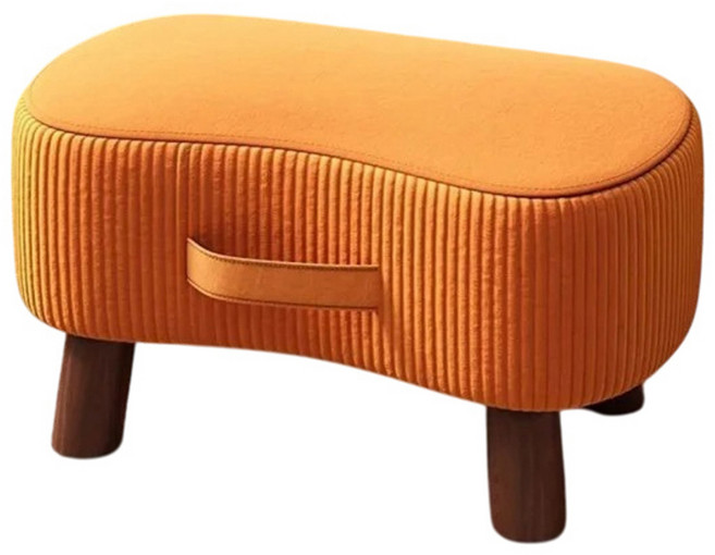 軟包手提小矮凳, 橘紅, 1個