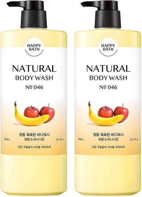 해파바스 내추럴 정말 촉촉한 바디워시 프루티 향, 900g, 2개