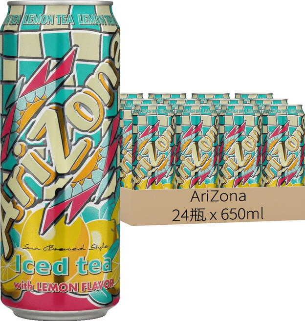 AriZona 檸檬風味茶, 24罐, 650ml