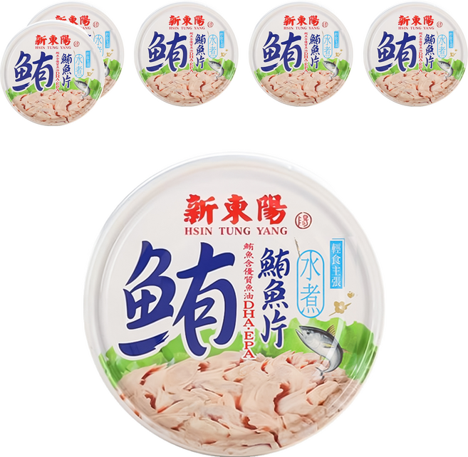 新東陽 水煮鮪魚片, 150g, 6罐