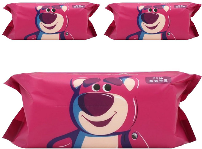 KOgi 宏瑋 迪士尼 玩具總動員系列 乾濕兩用巾 DN059505 加厚款 熊抱哥, 3包