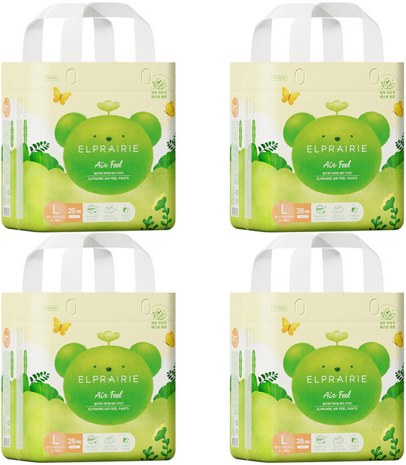 엘프레리 에어필 팬티형 기저귀 남여공용, 대형(L), 104매