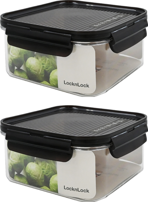 Locknlock 樂扣樂扣 Bisfree Modular 積木晶透保鮮盒 正方形, 1組, 2個容器 + 2個蓋子