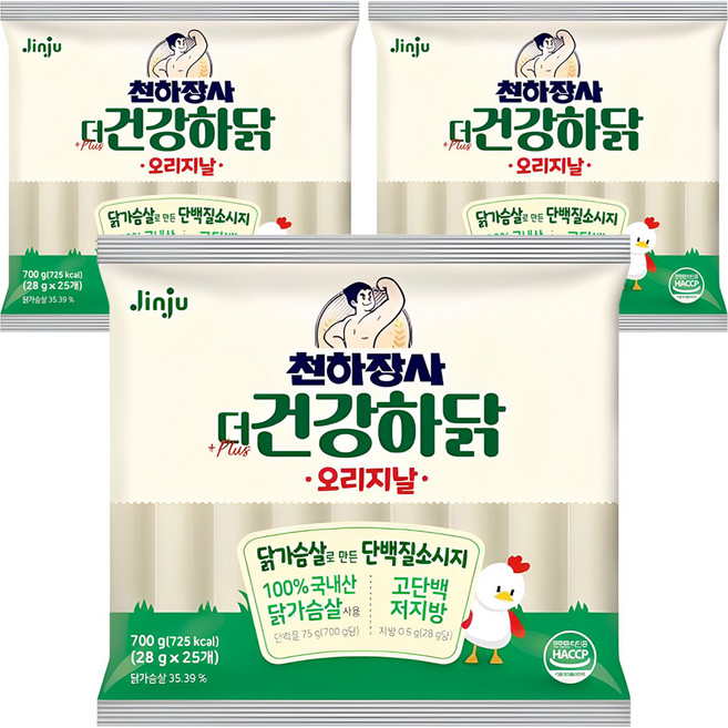 건강하닭 오리지날 소시지, 700g, 3개