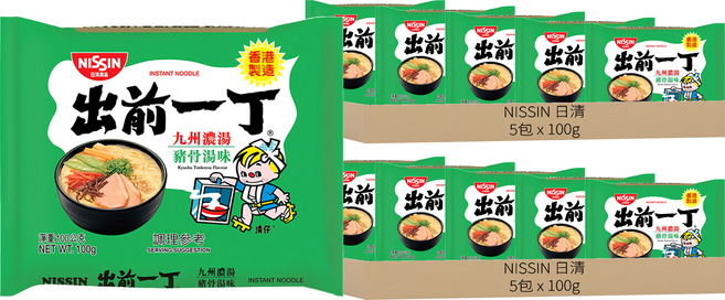 NISSIN 日清 出前一丁 九州濃湯 豬骨湯味速食麵 100g, 10包
