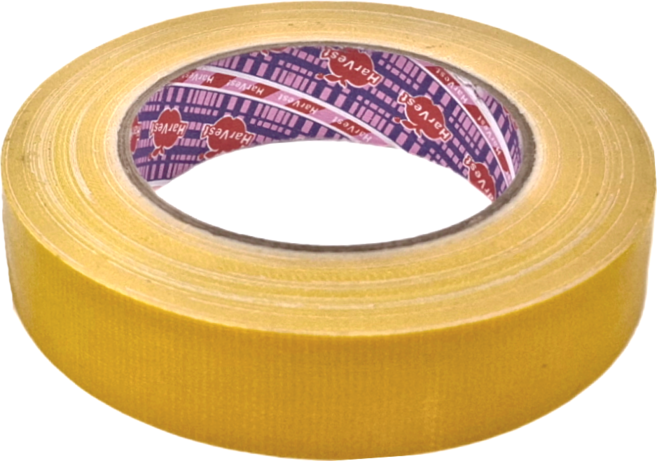 HarVest 蘋果牌 大力膠帶 防水布膠帶 (黃色) 24mm*25M, 3捲