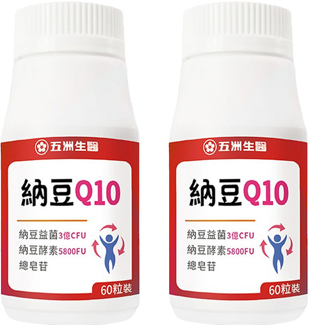 五洲生醫 納豆Q10膠囊, 2罐, 60顆
