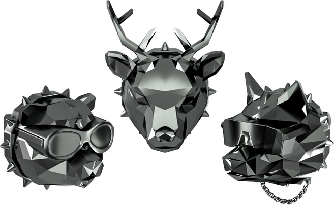 쓰리나인 차량용 방향제 본체 3p + 향 리필 3p 세트, 1세트, 크롬블랙, 클린코튼